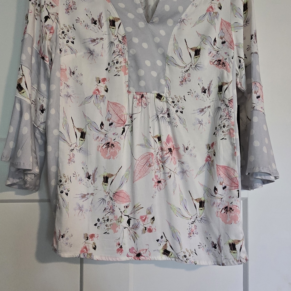 Floral and Polka Dot Blouse